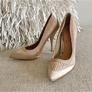 🪞 cece nude satin pointed high heels 6.5